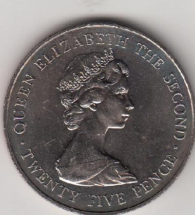 Beschrijving: 25 Pence R.VISIT